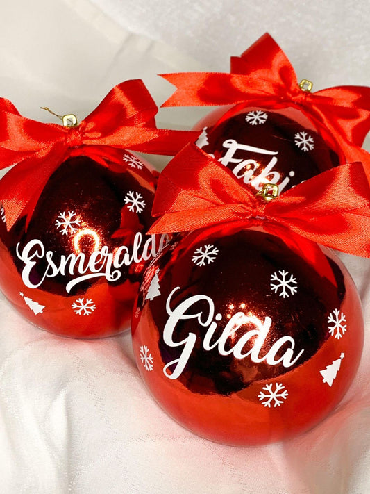 Pallina di Natale in plexiglass con glitter e nome personalizzabile