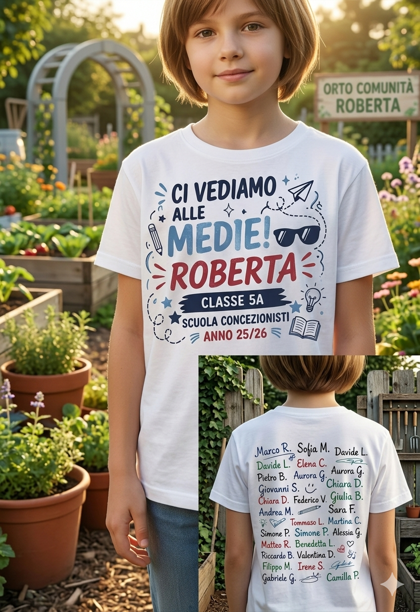 T-shirt fine scuola personalizzabile
