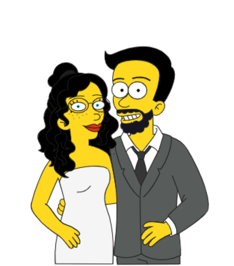 Ritratto simpson con stampa su alluminio