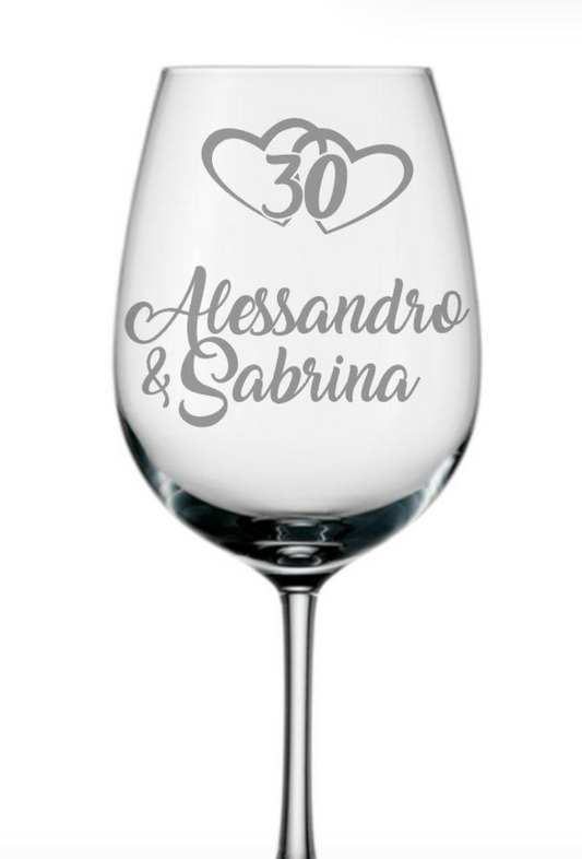 Bicchieri di vetro personalizzabili incisi