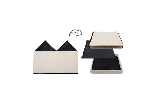 Scatola a Pouf portaoggetti effetto lino personalizzabile