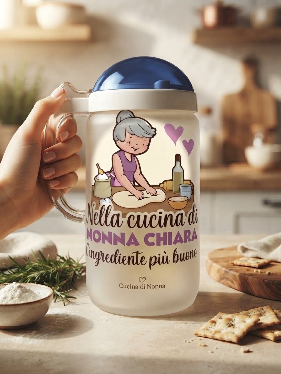 Oliera di vetro da 500 ml personalizzabile