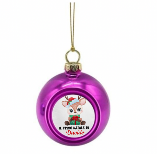 palla in natale con inserto in alluminio personalizzabile