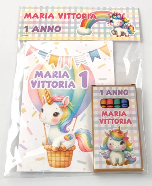 Kit Party da Colorare Compleanno Personalizzato | Con Blocchetto e Matite
