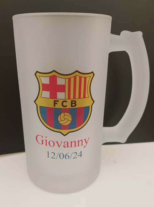 Boccale da birra in vetro ghiacciato personalizzato