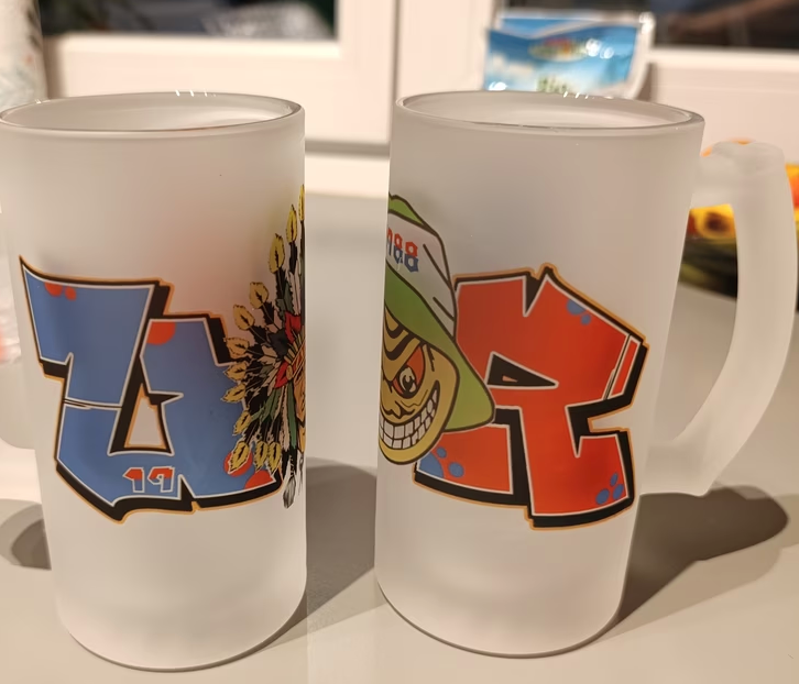 Boccale da birra in vetro ghiacciato personalizzato